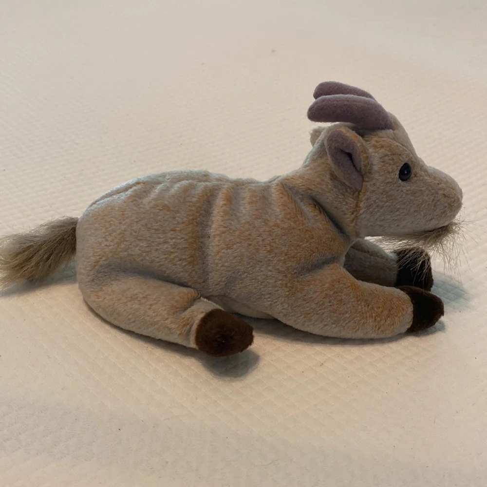Ty Beanie Baby Brown Tan Goatee Goat Stuffed Animal Collectible Toy with Tag